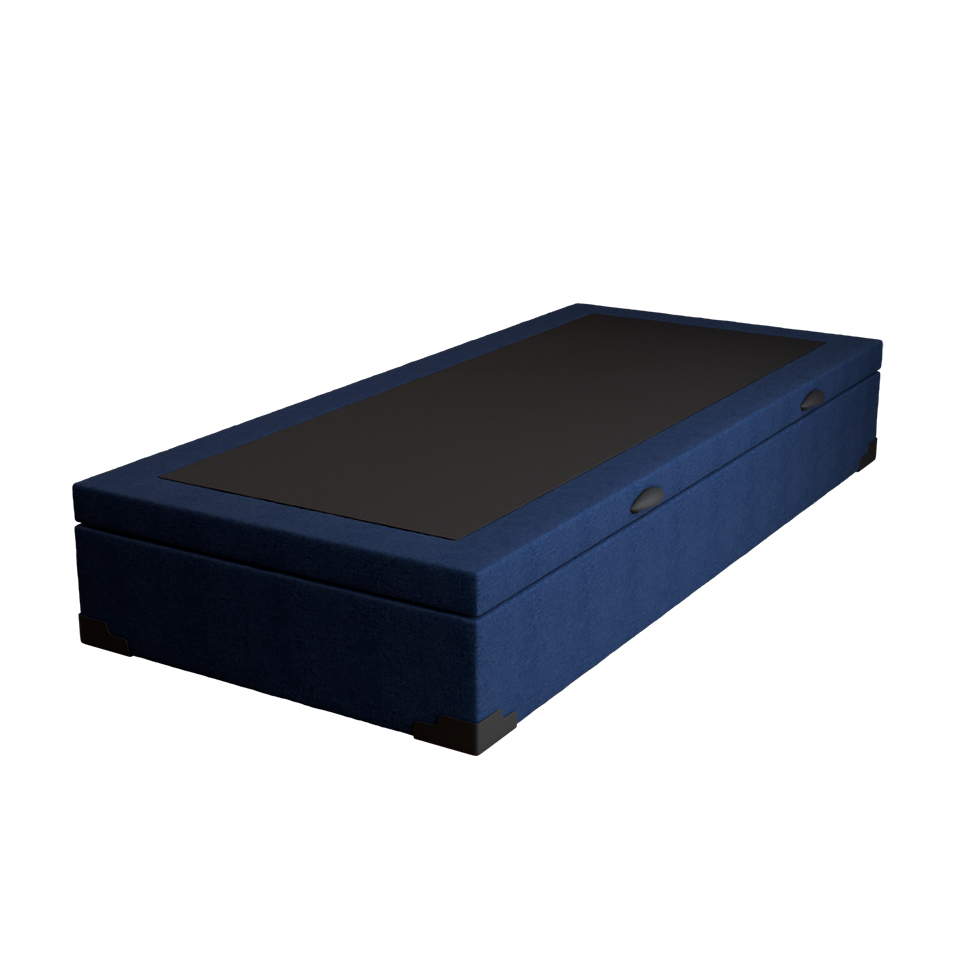 Base para Cama Box Solteiro Guldi com Baú Linho (47x88x188 cm) Azul Marinho Base para Cama Box Solteiro Guldi com Baú Linho (47x88x188 cm) Azul Marinho