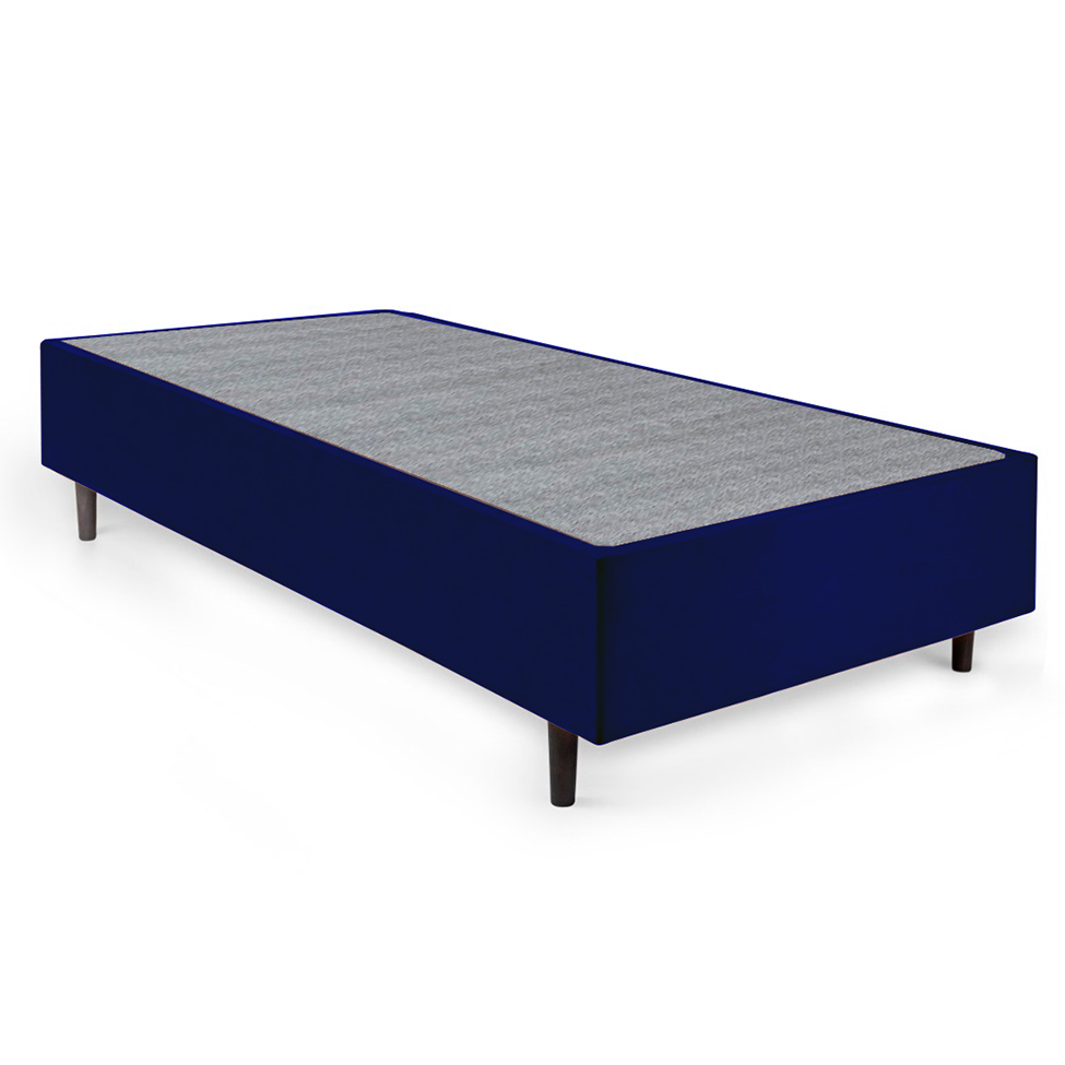 Base para Cama Box Solteiro Guldi (38x88x188) Azul e Cinza Base para Cama Box Solteiro Guldi (38x88x188) Azul e Cinza