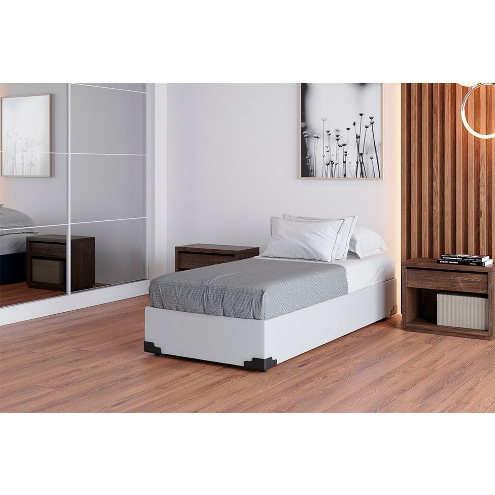 Base para Cama Box Solteiro Joe (36x88x188) Branca Base para Cama Box Solteiro Joe (36x88x188) Branca