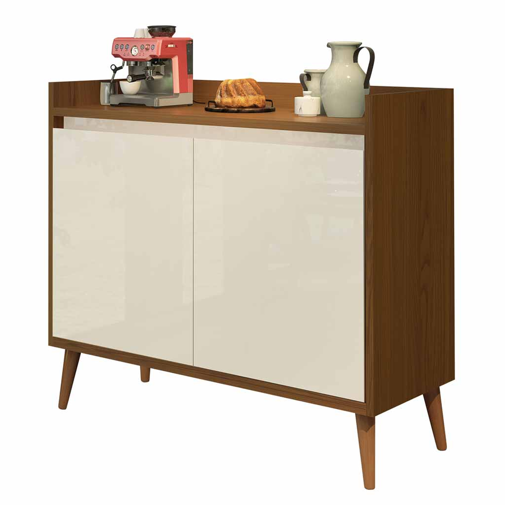 Buffet Aparador Retrô Delux 2 Portas Freijó com Off White - MoveisAqui Buffet Aparador Retrô Delux 2 Portas Freijó com Off White - MoveisAqui