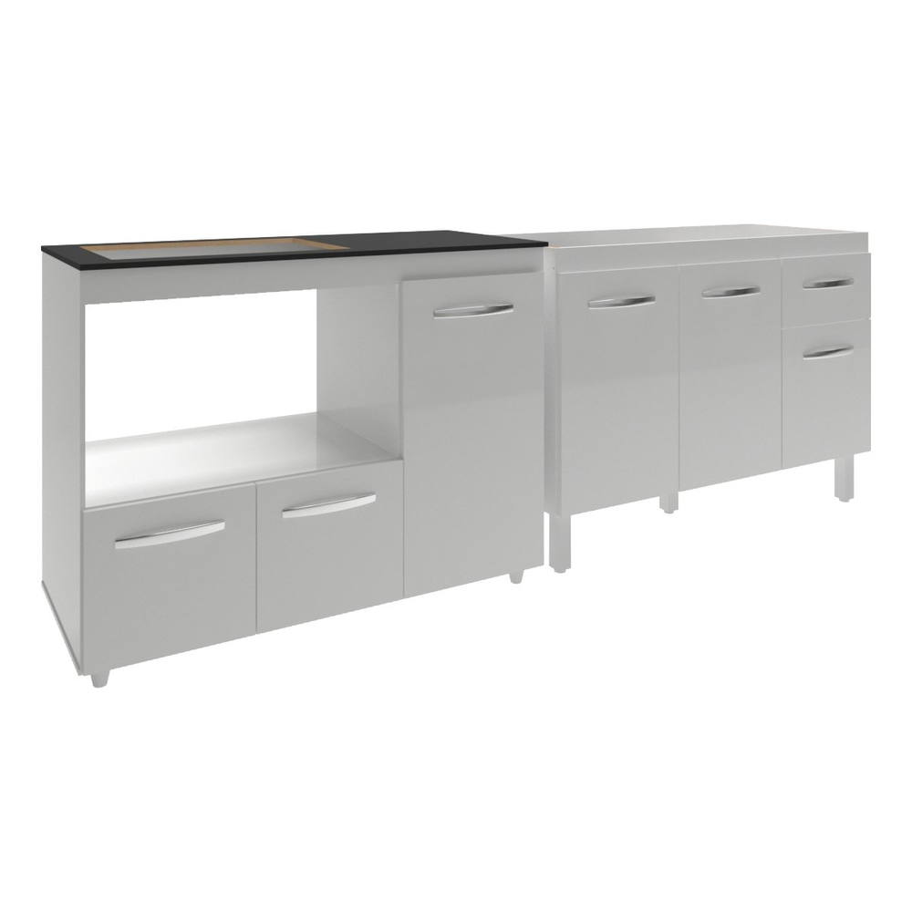 Gabinete Cozinha Armário Balcão de Pia 120 cm Aline e Balcão para Fogão Cooktop 4 Bocas e Forno Alana Branco Gabinete Cozinha Armário Balcão de Pia 120 cm Aline e Balcão para Fogão Cooktop 4 Bocas e Forno Alana Branco