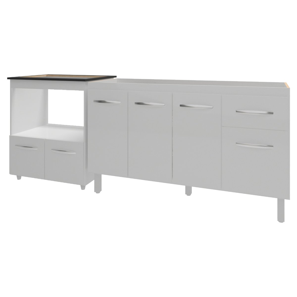 Balcão Cozinha Gabinete de Pia 140 cm Camila e Balcão Evelyn Para Fogão Cooktop 5 Bocas e Forno Elétrico Branco Balcão Cozinha Gabinete de Pia 140 cm Camila e Balcão Evelyn Para Fogão Cooktop 5 Bocas e Forno Elétrico Branco