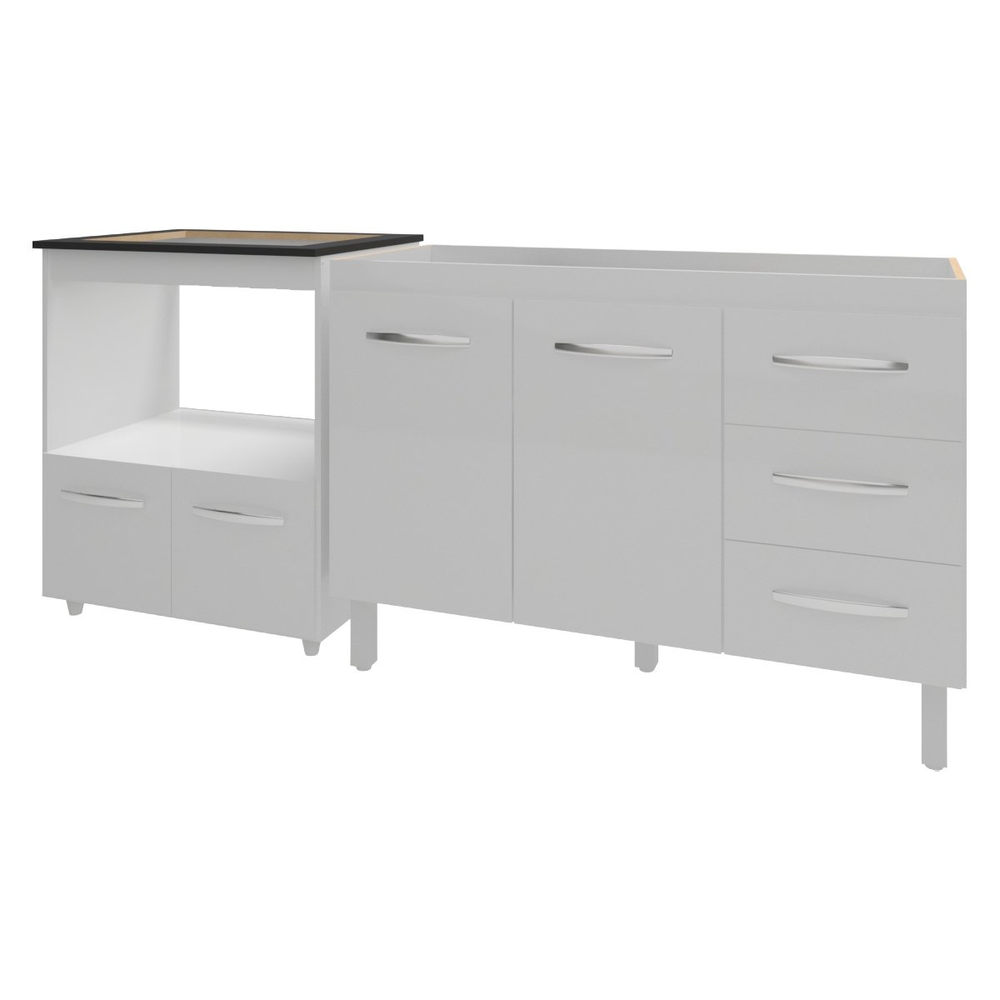 Balcão Armário Cozinha Gabinete de Pia 120 cm Bruna e Balcão para Fogão Cooktop 5 e Forno Bocas Evelyn Branco Balcão Armário Cozinha Gabinete de Pia 120 cm Bruna e Balcão para Fogão Cooktop 5 e Forno Bocas Evelyn Branco