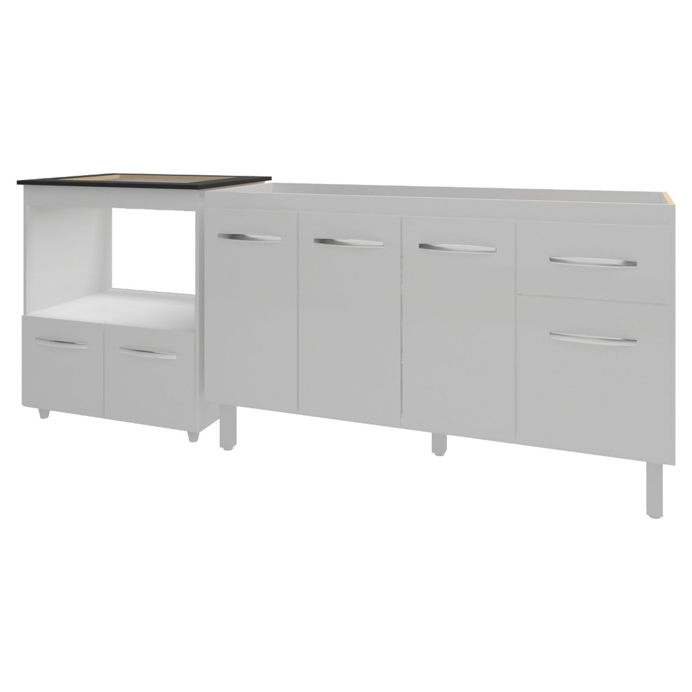 Balcão Cozinha Gabinete de Pia 140 cm Camila e Balcão Evelyn Para Fogão Cooktop 4 Bocas e Forno Elétrico Branco Balcão Cozinha Gabinete de Pia 140 cm Camila e Balcão Evelyn Para Fogão Cooktop 4 Bocas e Forno Elétrico Branco