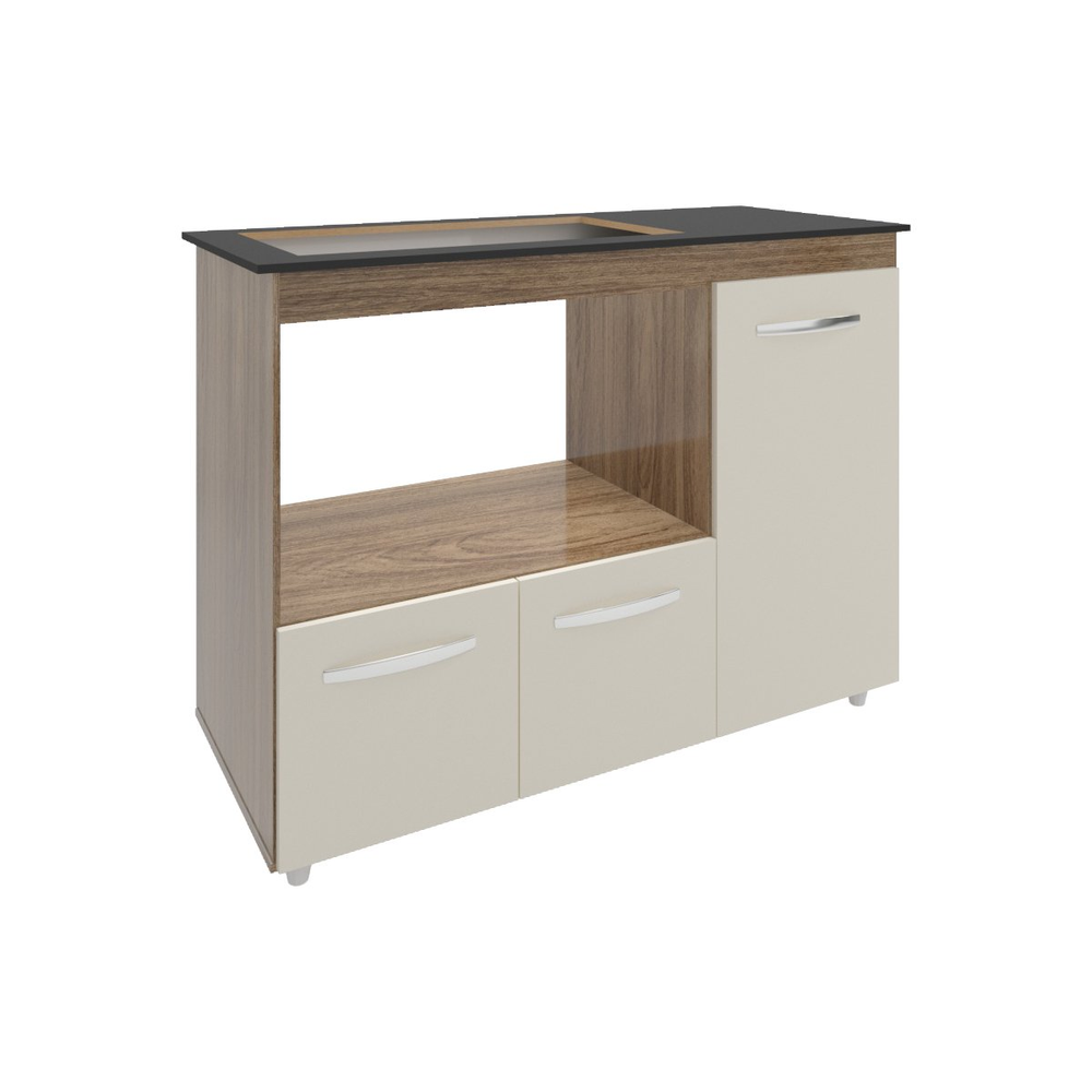 Balcão Armário Gabinete de Cozinha Para Fogão Cooktop 5 Bocas e Forno 3 Portas Alana Mobília Decor Savana Off White Balcão Armário Gabinete de Cozinha Para Fogão Cooktop 5 Bocas e Forno 3 Portas Alana Mobília Decor Savana Off White