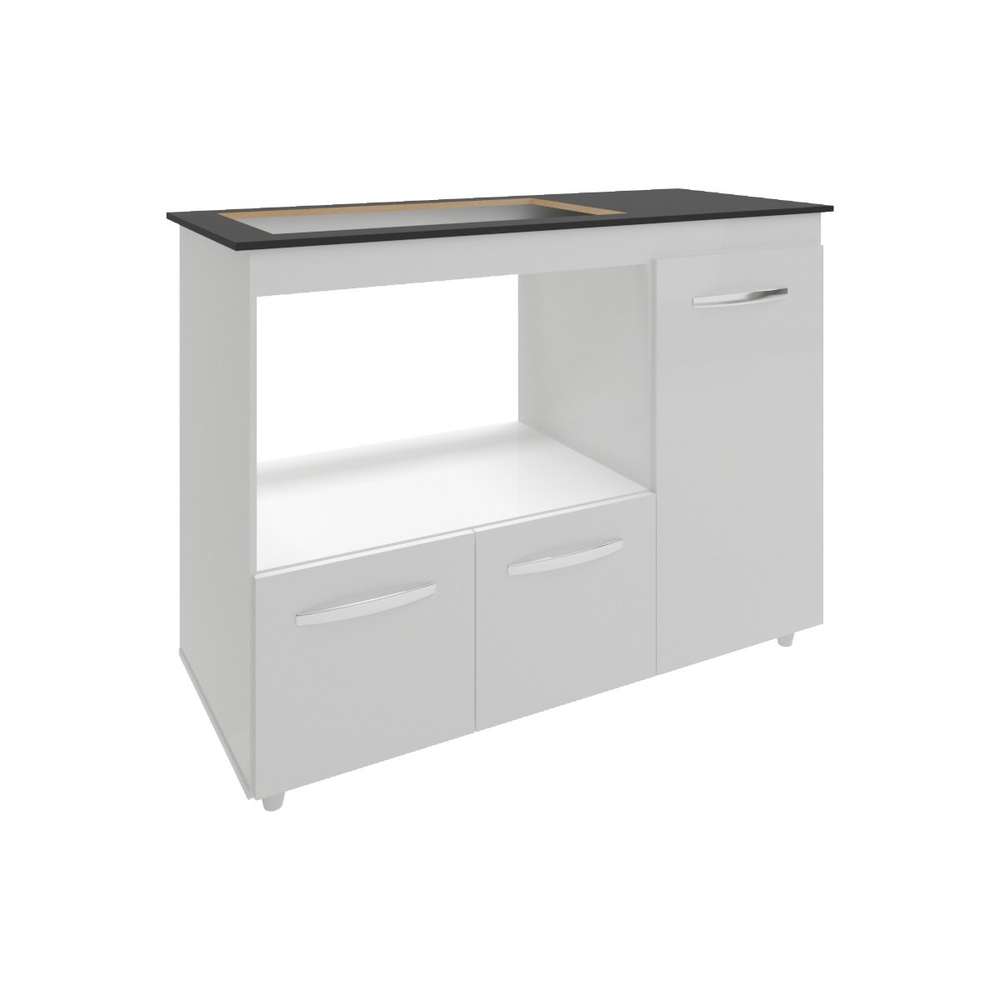 Balcão Armário Gabinete de Cozinha Para Fogão Cooktop 5 Bocas e Forno 3 Portas Alana Mobília Decor Branco Balcão Armário Gabinete de Cozinha Para Fogão Cooktop 5 Bocas e Forno 3 Portas Alana Mobília Decor Branco