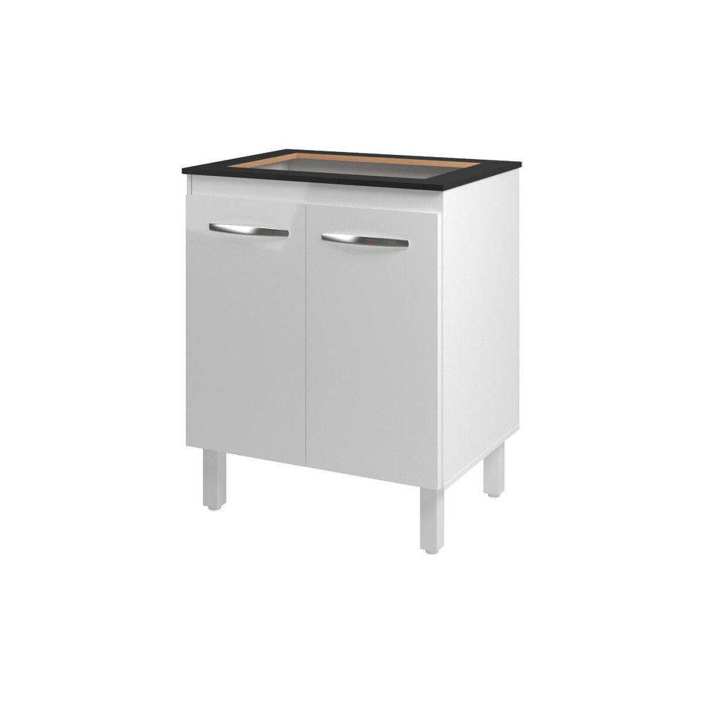 Balcão Armário de Cozinha Fran Para Fogão Cooktop 4 Bocas Mobília Decor Branco Balcão Armário de Cozinha Fran Para Fogão Cooktop 4 Bocas Mobília Decor Branco