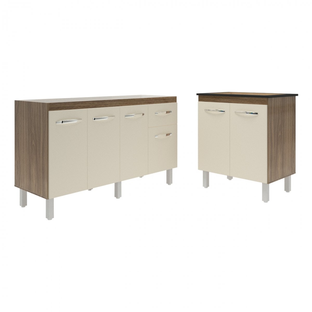 Balcão Armário Gabinete Para Pia 138 cm Camila e Balcão Para Cooktop 5 Bocas Fran Savana Off White Balcão Armário Gabinete Para Pia 138 cm Camila e Balcão Para Cooktop 5 Bocas Fran Savana Off White