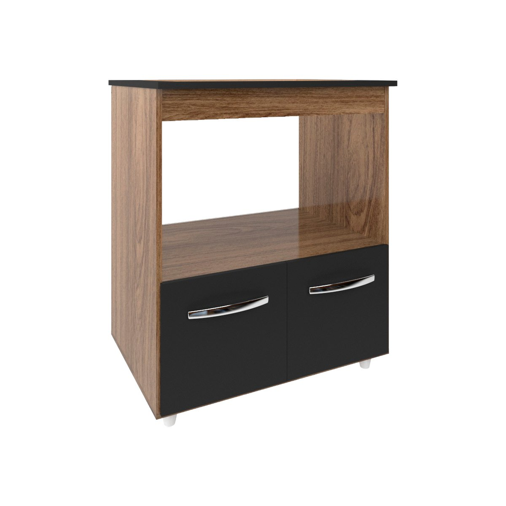 Balcão Armário de Cozinha para Fogão Cooktop 4 Bocas e Forno Elétrico Evelyn Mobília Decor Savana Preto Balcão Armário de Cozinha para Fogão Cooktop 4 Bocas e Forno Elétrico Evelyn Mobília Decor Savana Preto