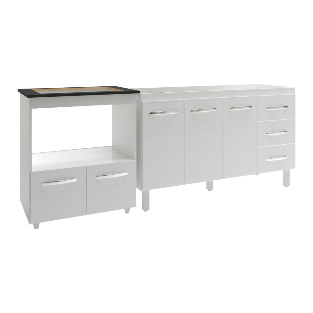 Armário Balcão Gabinete de Pia 140 cm Carine e Balcão Para Fogão Cooktop 4 Bocas e Forno Elétrico Evelyn Branco Armário Balcão Gabinete de Pia 140 cm Carine e Balcão Para Fogão Cooktop 4 Bocas e Forno Elétrico Evelyn Branco