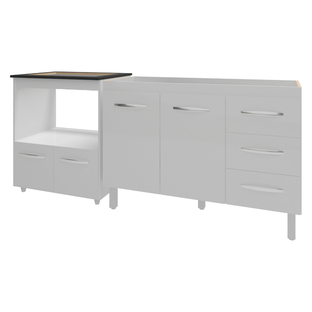 Balcão Armário Cozinha Gabinete de Pia 120 cm Bruna e Balcão para Fogão Cooktop 4 Bocas e Forno Evelyn Branco Balcão Armário Cozinha Gabinete de Pia 120 cm Bruna e Balcão para Fogão Cooktop 4 Bocas e Forno Evelyn Branco