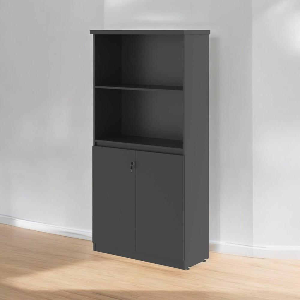 Armário Estante Com Prateleiras Doubler Preto Armário Estante Com Prateleiras Doubler Preto