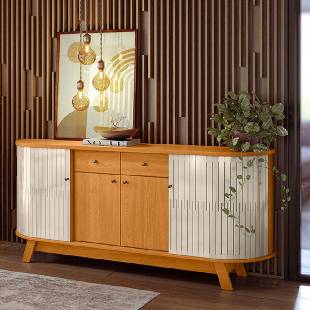 Buffet Verona com Portas Cinamomo/Off-White Buffet Verona com Portas Cinamomo/Off-White