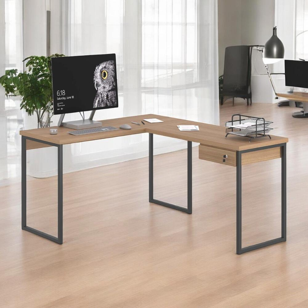 Mesa Home Office Escrivaninha L Shine Montana Com Gaveteiro Mesa Home Office Escrivaninha L Shine Montana Com Gaveteiro