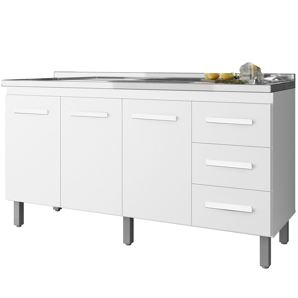 Balcao Sem Tampo Para Pia 150cm 9130 Branco Mobbs