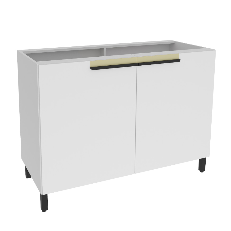 Balcão de Cozinha Manhattan 2 Portas Branco Ártico 120 cm Balcão de Cozinha Manhattan 2 Portas Branco Ártico 120 cm