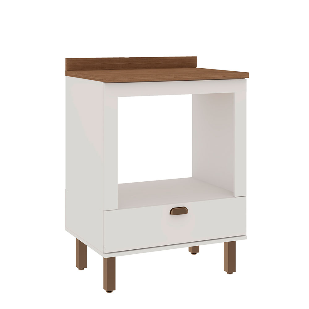 Balcão para Forno Iluminata 1 Gaveta Branco Balcão para Forno Iluminata 1 Gaveta Branco