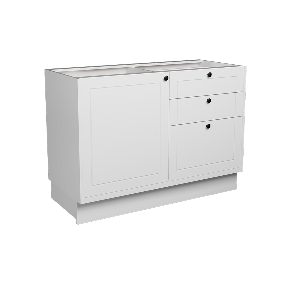 Balcão de Cozinha sem Tampo Évora 1 Porta 3 Gavetas Branco Ártico Balcão de Cozinha sem Tampo Évora 1 Porta 3 Gavetas Branco Ártico