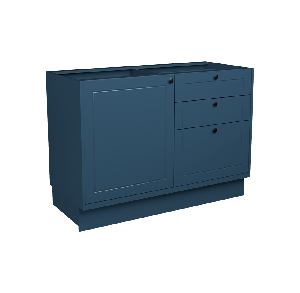 Balcão de Cozinha sem Tampo Évora 1 Porta 3 Gavetas Azul Orion Balcão de Cozinha sem Tampo Évora 1 Porta 3 Gavetas Azul Orion