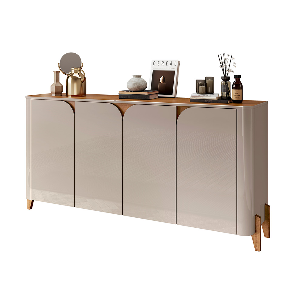 Buffet Memphis 4 Portas Off White e Cedro Buffet Memphis 4 Portas Off White e Cedro