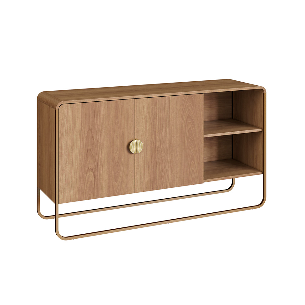 Buffet Luna 2 Portas Hanover e Dourado 135 cm Buffet Luna 2 Portas Hanover e Dourado 135 cm