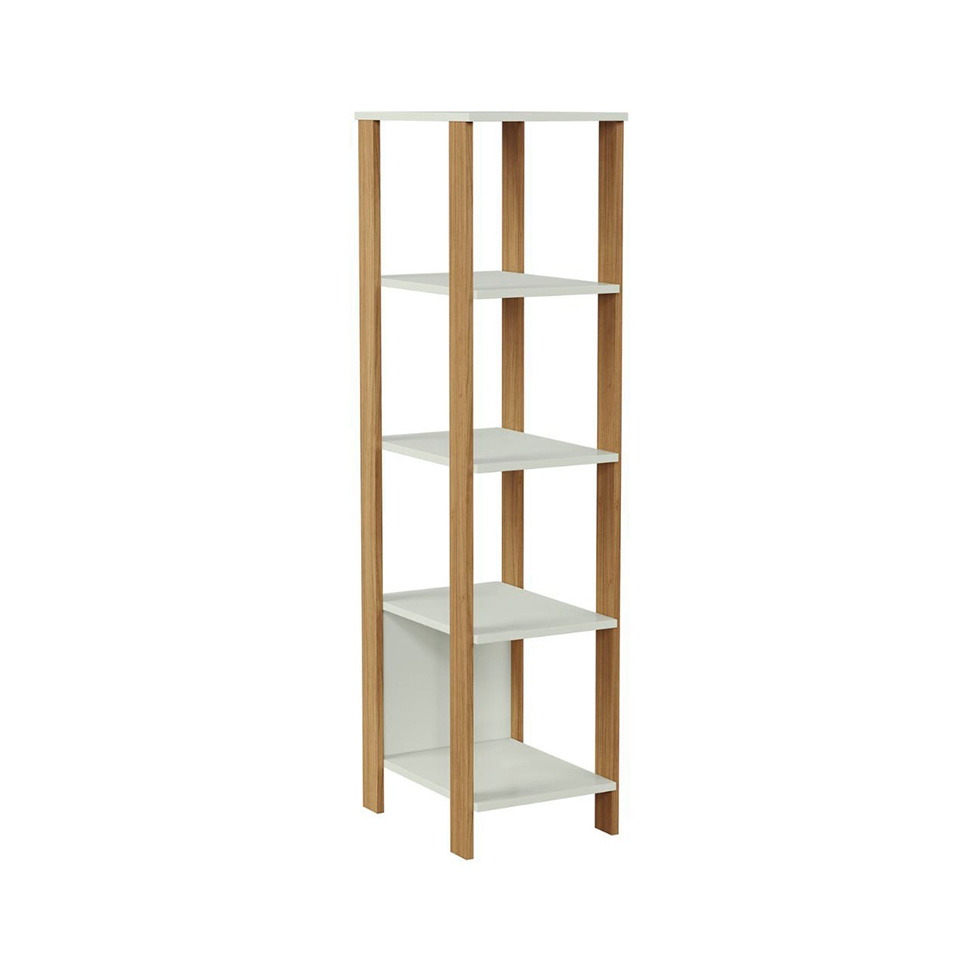Estante para Escritório Lanes 100% MDF Off White e Freijó Estante para Escritório Lanes 100% MDF Off White e Freijó