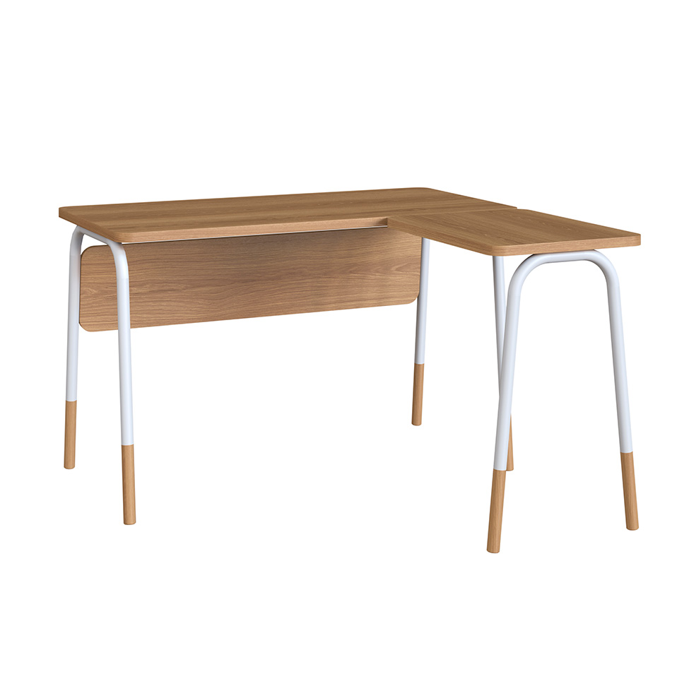 Escrivaninha em L Flexus Hanover e Branca 120 cm Escrivaninha em L Flexus Hanover e Branca 120 cm