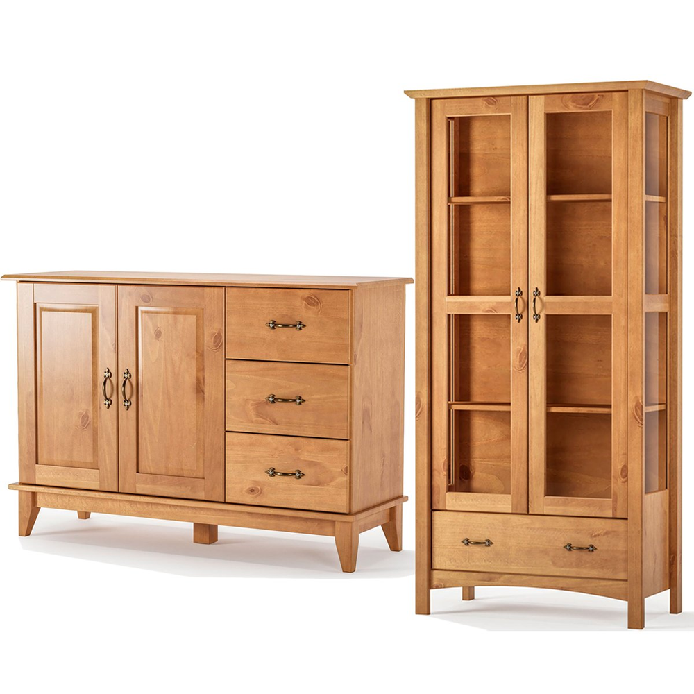 Buffet Aparador 2 Portas 3 Gav. 120 cm e Cristaleira 2 Portas Bella Carvalho Fosco Buffet Aparador 2 Portas 3 Gav. 120 cm e Cristaleira 2 Portas Bella Carvalho Fosco