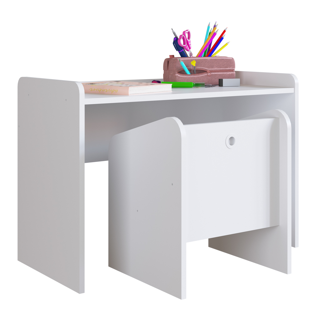 Escrivaninha Infantil Com Banqueta Montessoriano Meu Fofinho A05 Branco - Mpozenato Escrivaninha Infantil Com Banqueta Montessoriano Meu Fofinho A05 Branco - Mpozenato