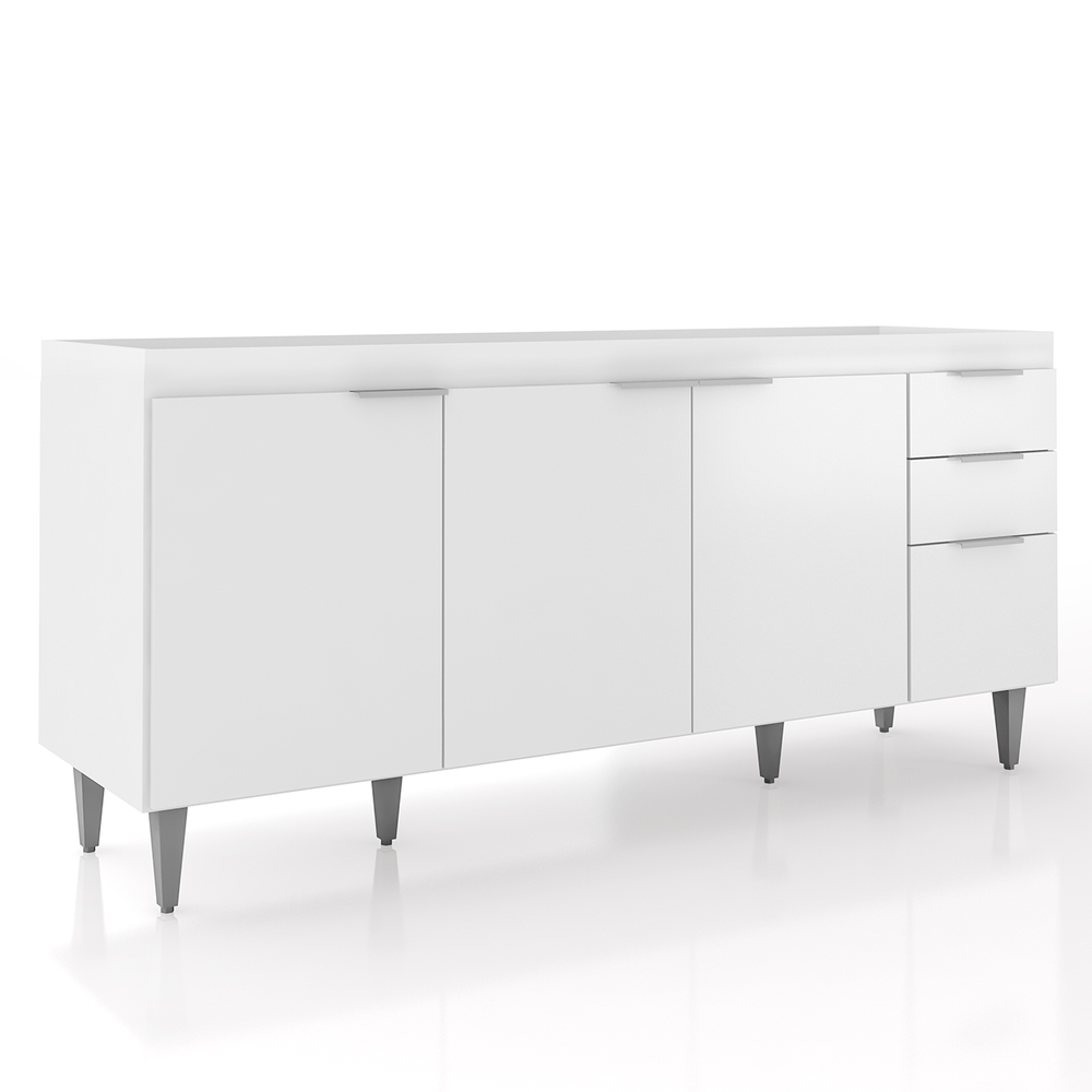 Balcão Para Pia 180cm Sem Tampo Pérola Z34 Branco - Mpozenato Balcão Para Pia 180cm Sem Tampo Pérola Z34 Branco - Mpozenato
