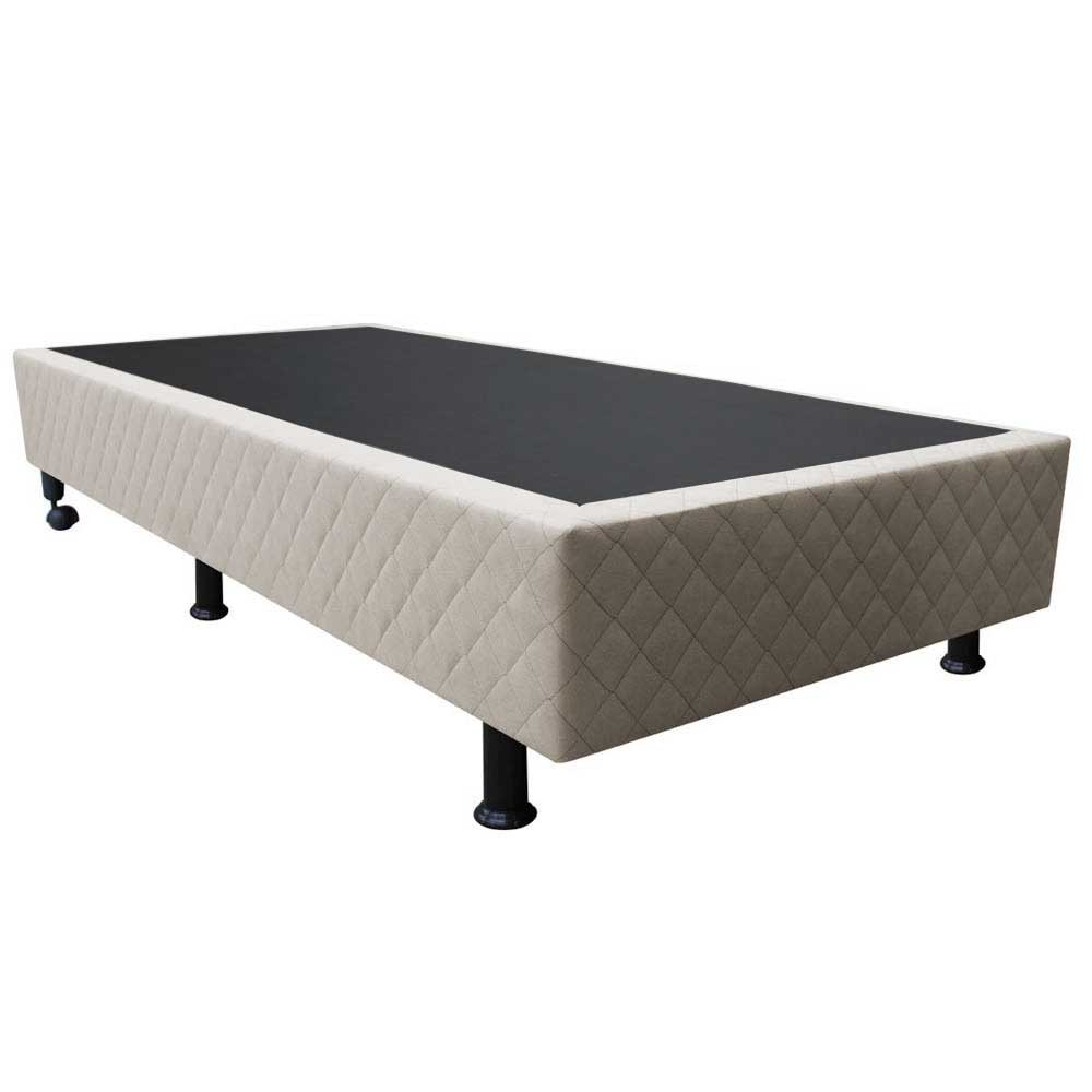 Base Box para Cama Solteiro 88x188cm Liz S05 Suede Bordado Bege - Mpozenato Base Box para Cama Solteiro 88x188cm Liz S05 Suede Bordado Bege - Mpozenato