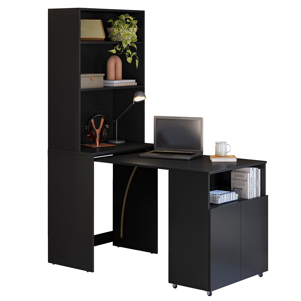 Estante Escrivaninha Para Escritório Home Office Salt Preto Z06 - Mpozenato Estante Escrivaninha Para Escritório Home Office Salt Preto Z06 - Mpozenato