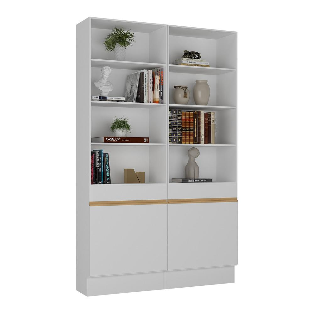 Armário/Estante Escritório 2 Portas Multimóveis MP7000 Branco/Dourado Armário/Estante Escritório 2 Portas Multimóveis MP7000 Branco/Dourado