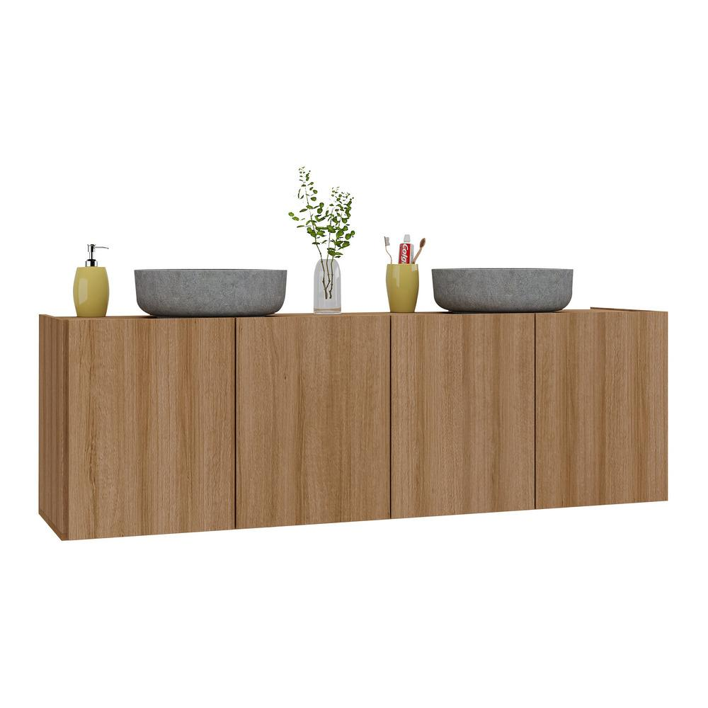 Gabinete de Banheiro 123,5cm Suspenso 4 Portas Multimóveis MP5047 Rustic Gabinete de Banheiro 123,5cm Suspenso 4 Portas Multimóveis MP5047 Rustic