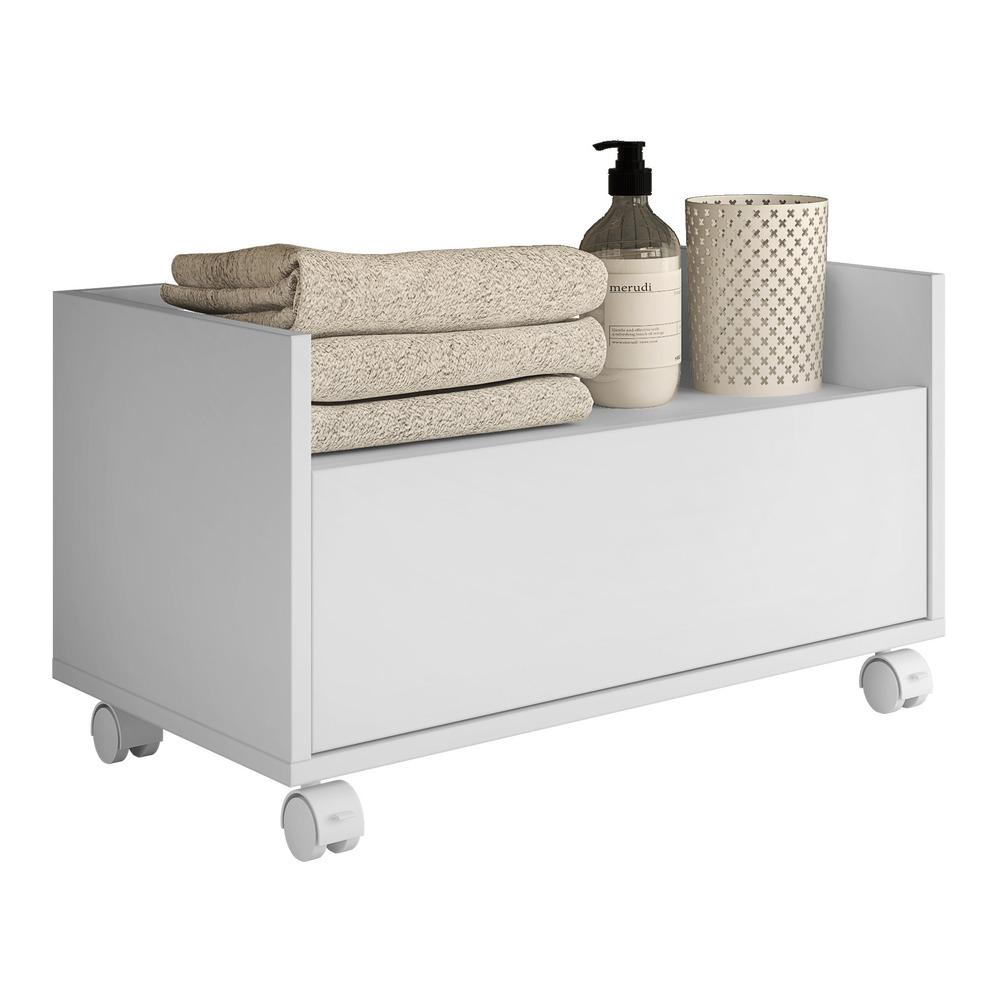 Gabinete Armário Banheiro 80cm com Rodízios Multimóveis V5002 Branco Gabinete Armário Banheiro 80cm com Rodízios Multimóveis V5002 Branco