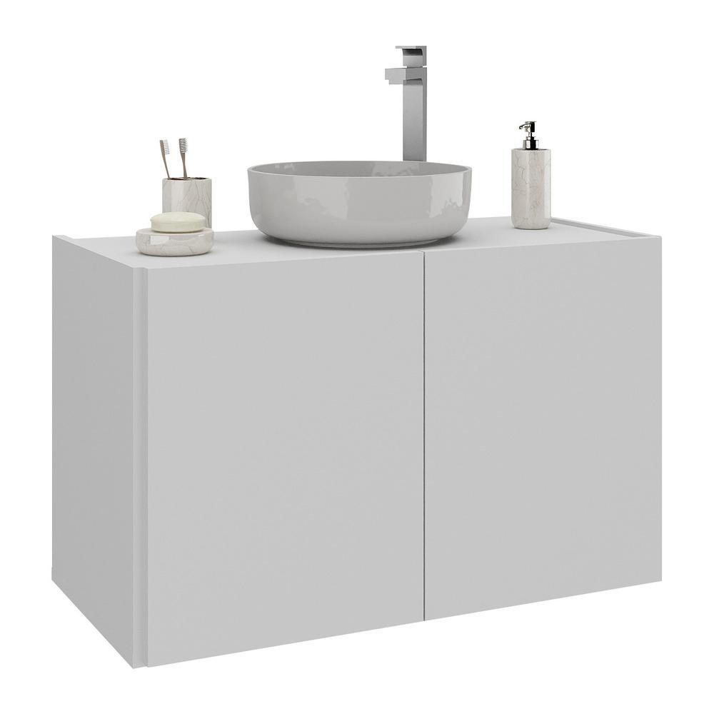 Gabinete de Banheiro 62,5cm Suspenso 2 Portas Multimóveis MP5044 Branco Gabinete de Banheiro 62,5cm Suspenso 2 Portas Multimóveis MP5044 Branco