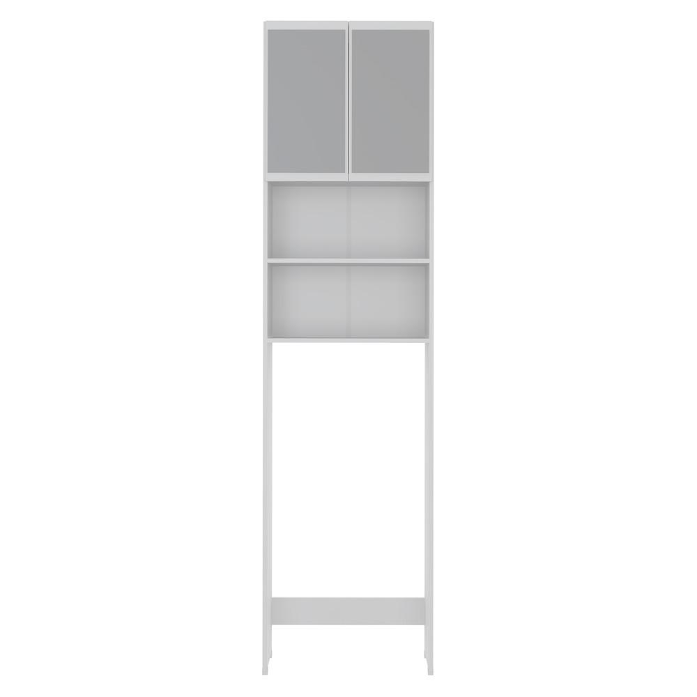 Armário de Banheiro para Vaso Sanitário com espelho e 2 portas Multimóveis FG3066 Branco Armário de Banheiro para Vaso Sanitário com espelho e 2 portas Multimóveis FG3066 Branco