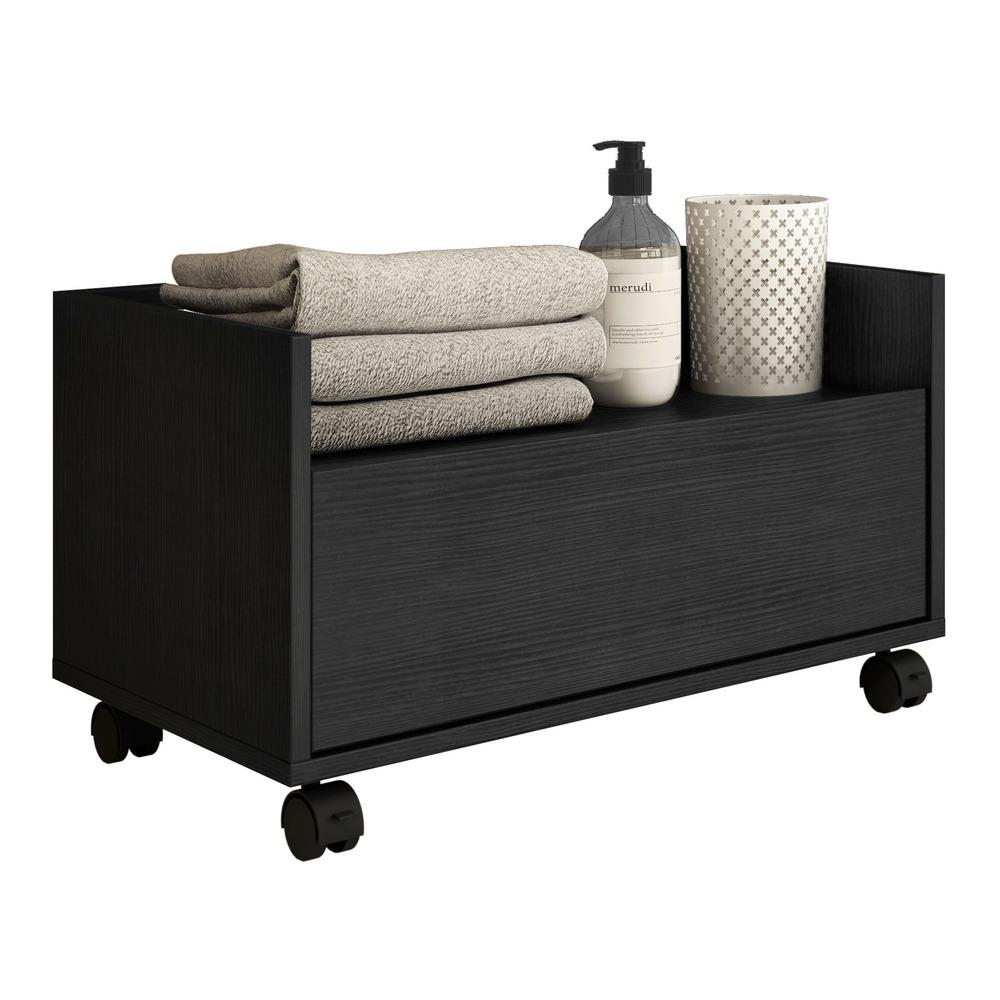 Gabinete de Banheiro com Rodízios Multimóveis 60 cm FG3591 Preto Gabinete de Banheiro com Rodízios Multimóveis 60 cm FG3591 Preto