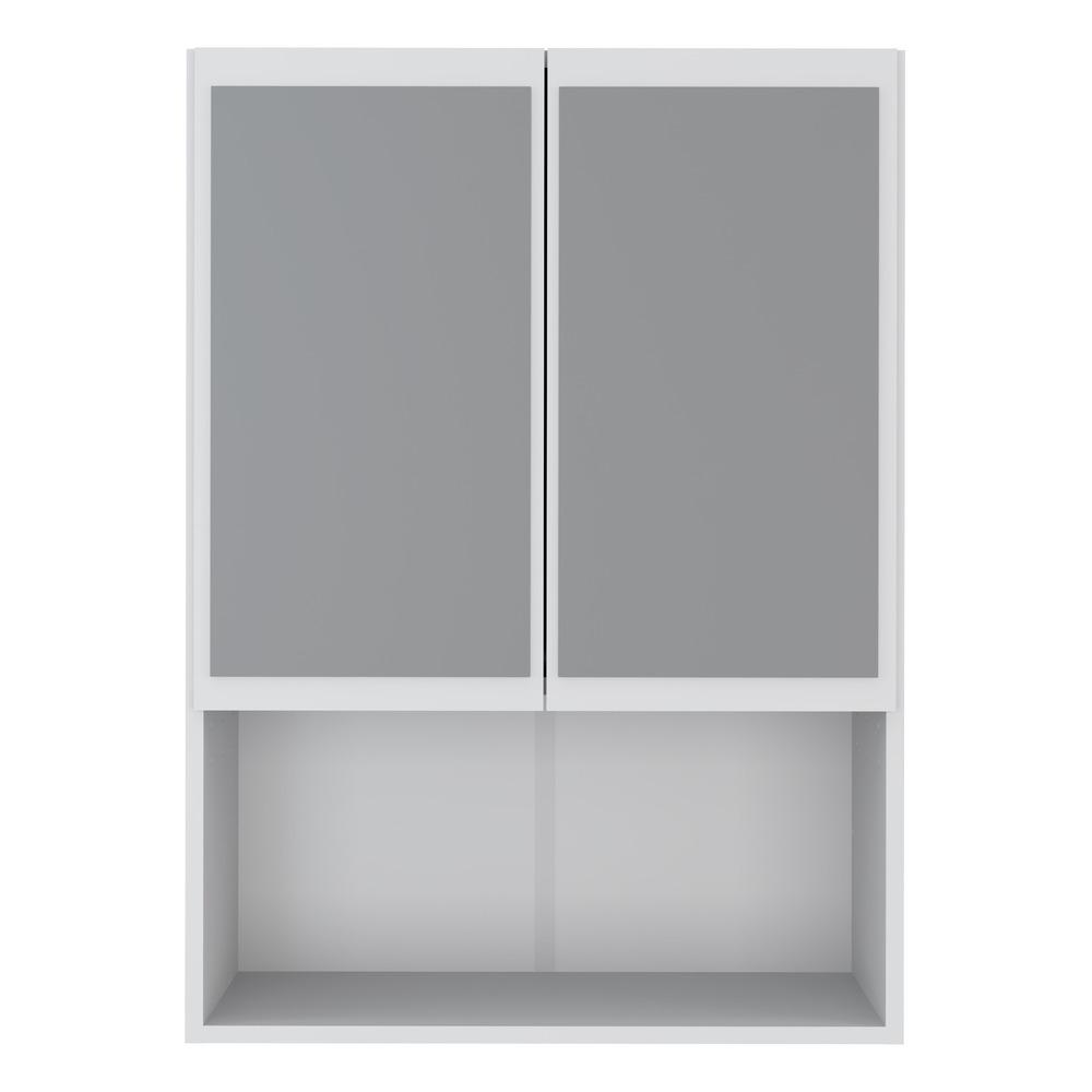 Armário de Banheiro com Espelho e 2 Portas Multimóveis FG3062 Branco Armário de Banheiro com Espelho e 2 Portas Multimóveis FG3062 Branco