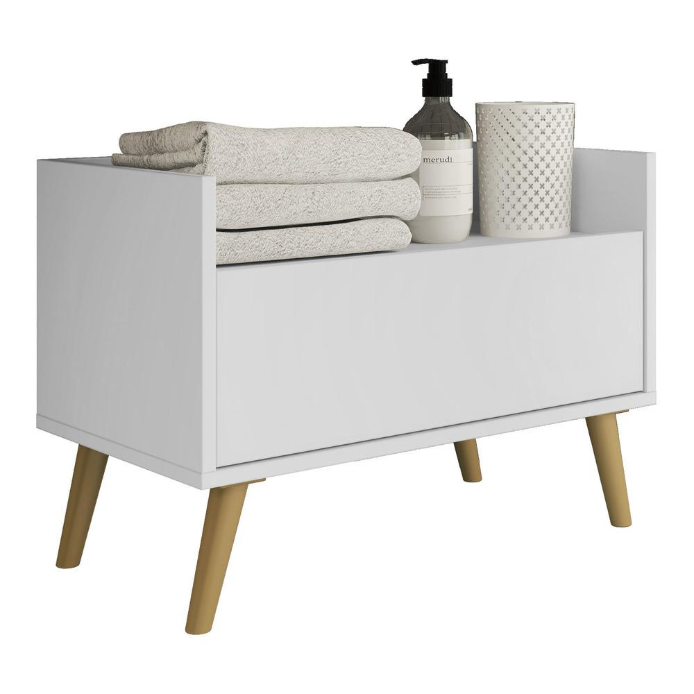 Gabinete de Banheiro Retrô Multimóveis 80 cm FG5000 Branco/Natural Gabinete de Banheiro Retrô Multimóveis 80 cm FG5000 Branco/Natural