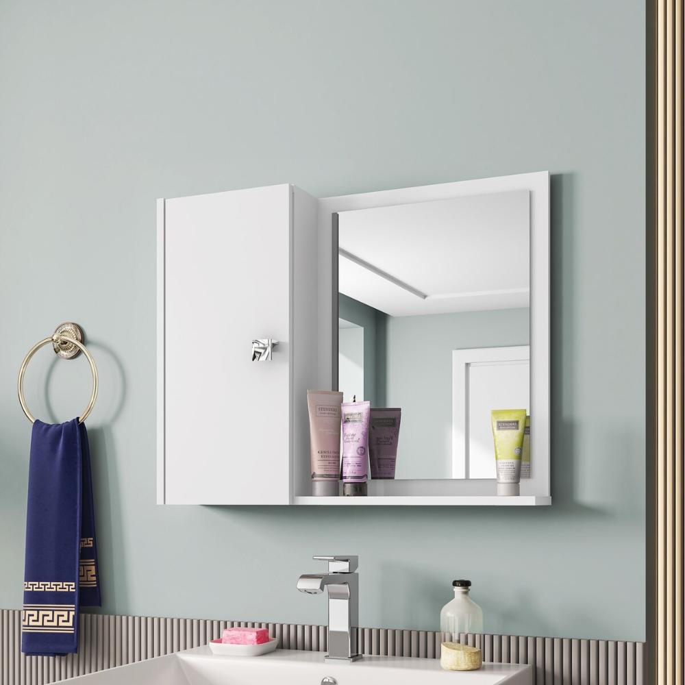 Espelheira para Banheiro com 1 Porta 57,2cm Multimóveis CR10127 Branco Espelheira para Banheiro com 1 Porta 57,2cm Multimóveis CR10127 Branco