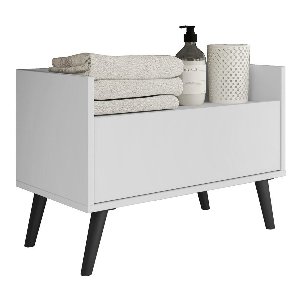 Gabinete Armário Banheiro 60cm Retrô Multimóveis V3624 Branco/Preto Gabinete Armário Banheiro 60cm Retrô Multimóveis V3624 Branco/Preto
