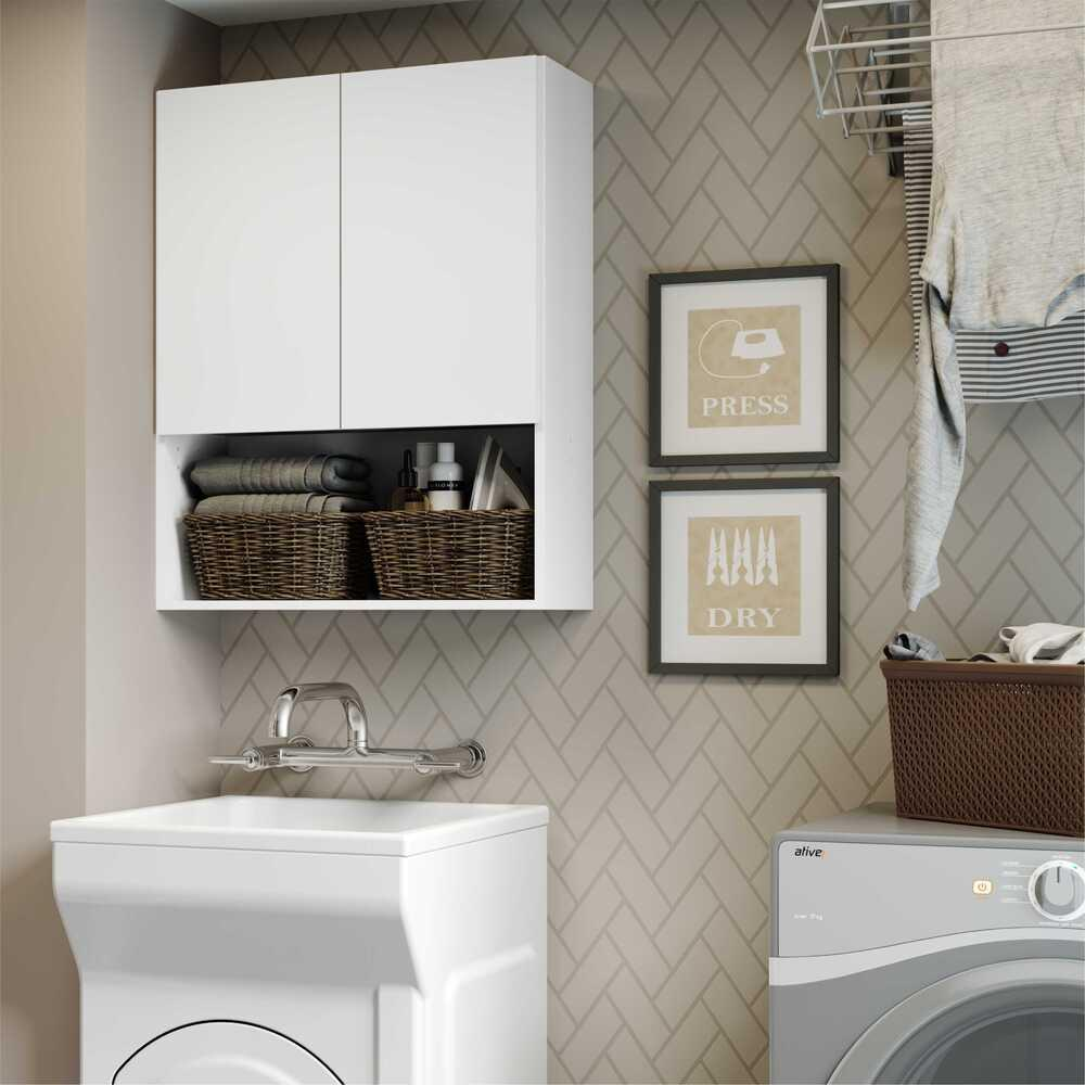 Armário Banheiro/Lavanderia com 2 portas Aspen Smart Multimóveis Branco Armário Banheiro/Lavanderia com 2 portas Aspen Smart Multimóveis Branco