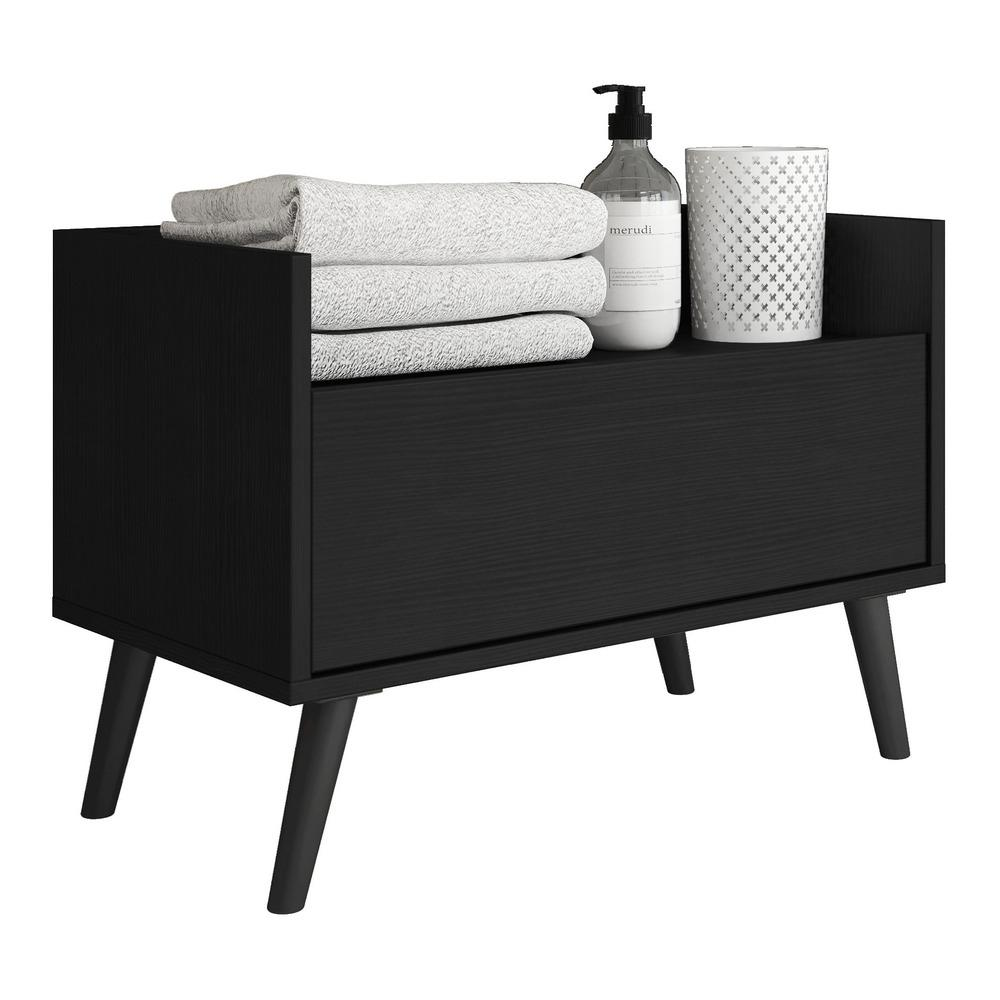 Gabinete Armário Banheiro 60cm Retrô Multimóveis V3624 Preto Gabinete Armário Banheiro 60cm Retrô Multimóveis V3624 Preto