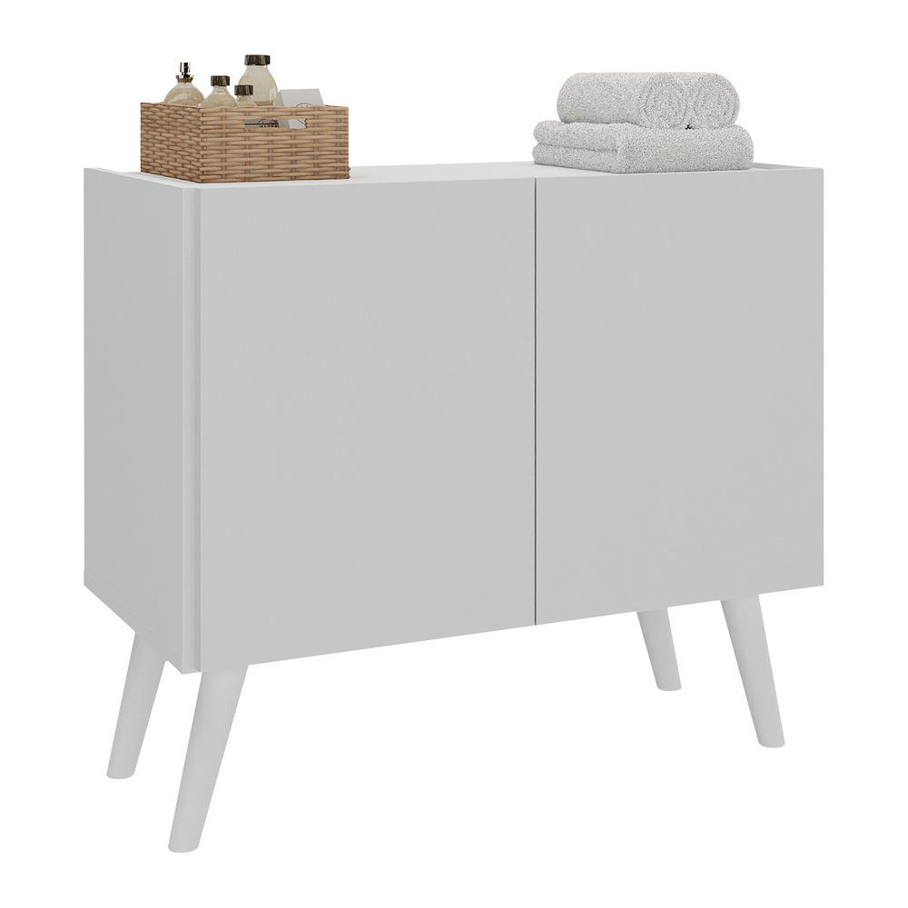 Gabinete Armário de Banheiro 62,5cm Retrô 2 Portas Multimóveis MP5045 Branco Gabinete Armário de Banheiro 62,5cm Retrô 2 Portas Multimóveis MP5045 Branco
