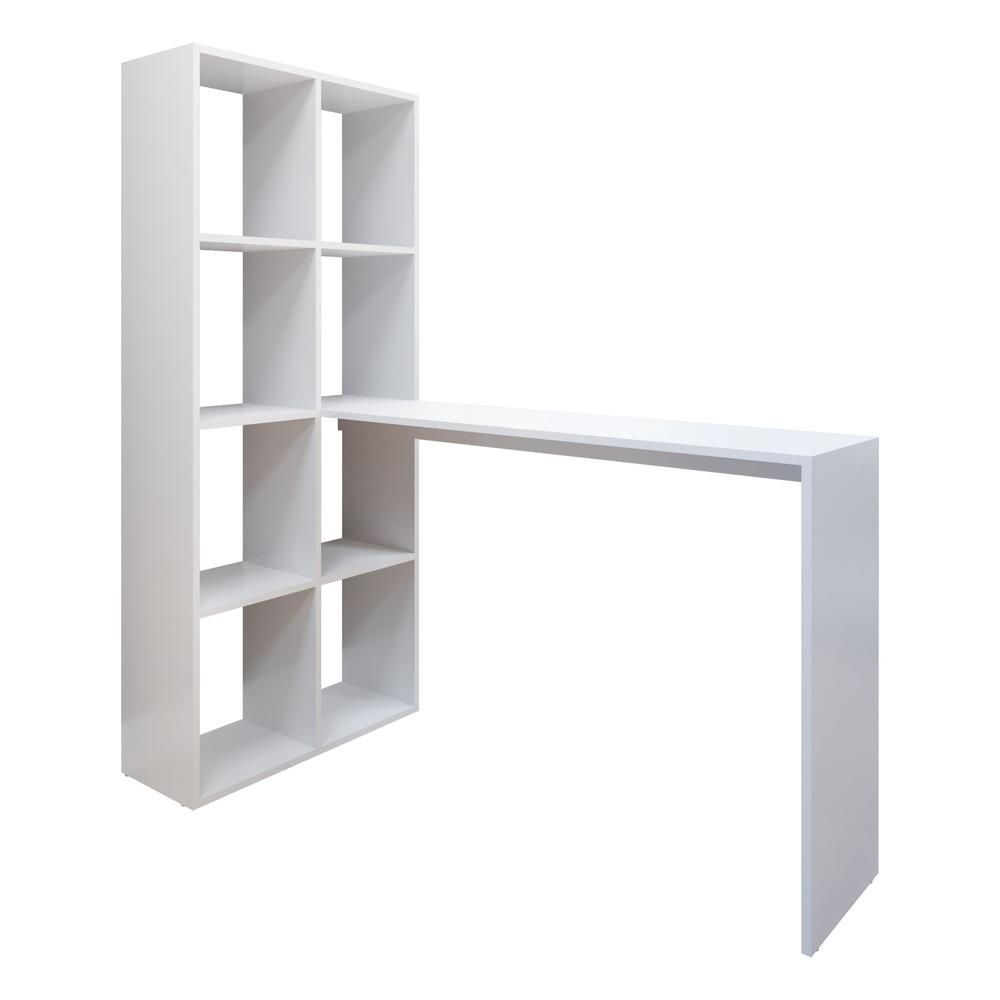 Escrivaninha com Estante Lateral Multimóveis FG2561 Branco Escrivaninha com Estante Lateral Multimóveis FG2561 Branco