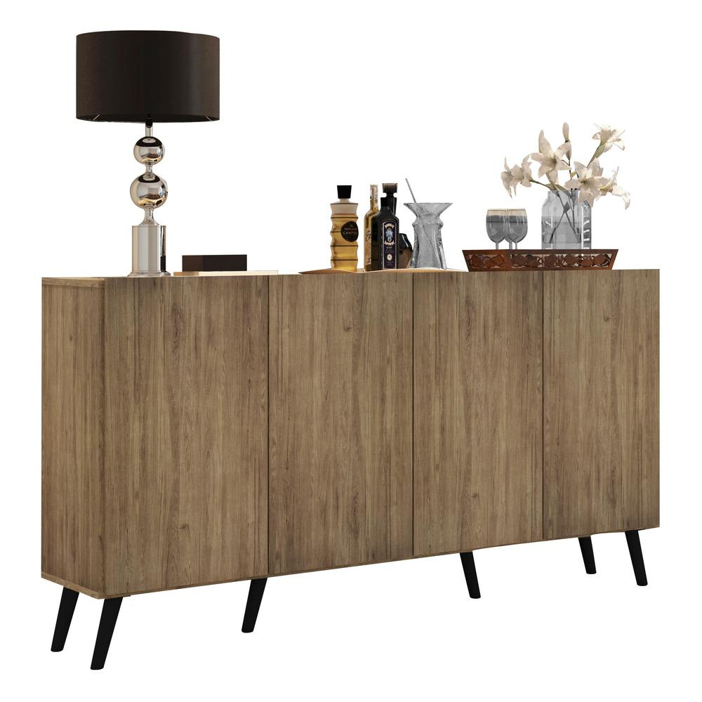 Aparador Buffet 4 Portas Retrô Veneza Multimóveis V3556 Rustic/Preto Aparador Buffet 4 Portas Retrô Veneza Multimóveis V3556 Rustic/Preto