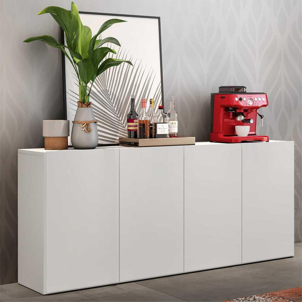 Aparador Buffet 4 portas Veneza Multimóveis Branco Aparador Buffet 4 portas Veneza Multimóveis Branco