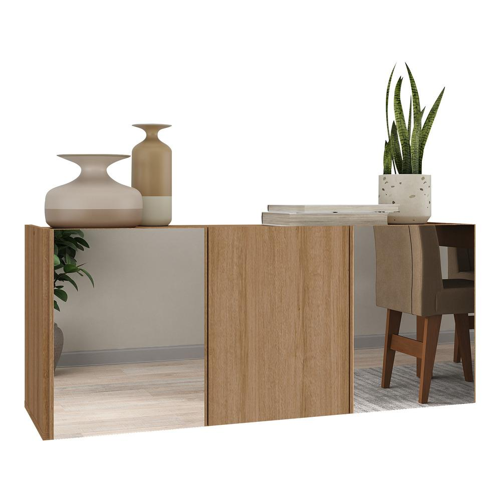 Aparador Buffet Suspenso com Espelhos 3 Portas Multimóveis MP8004 Rustic Aparador Buffet Suspenso com Espelhos 3 Portas Multimóveis MP8004 Rustic
