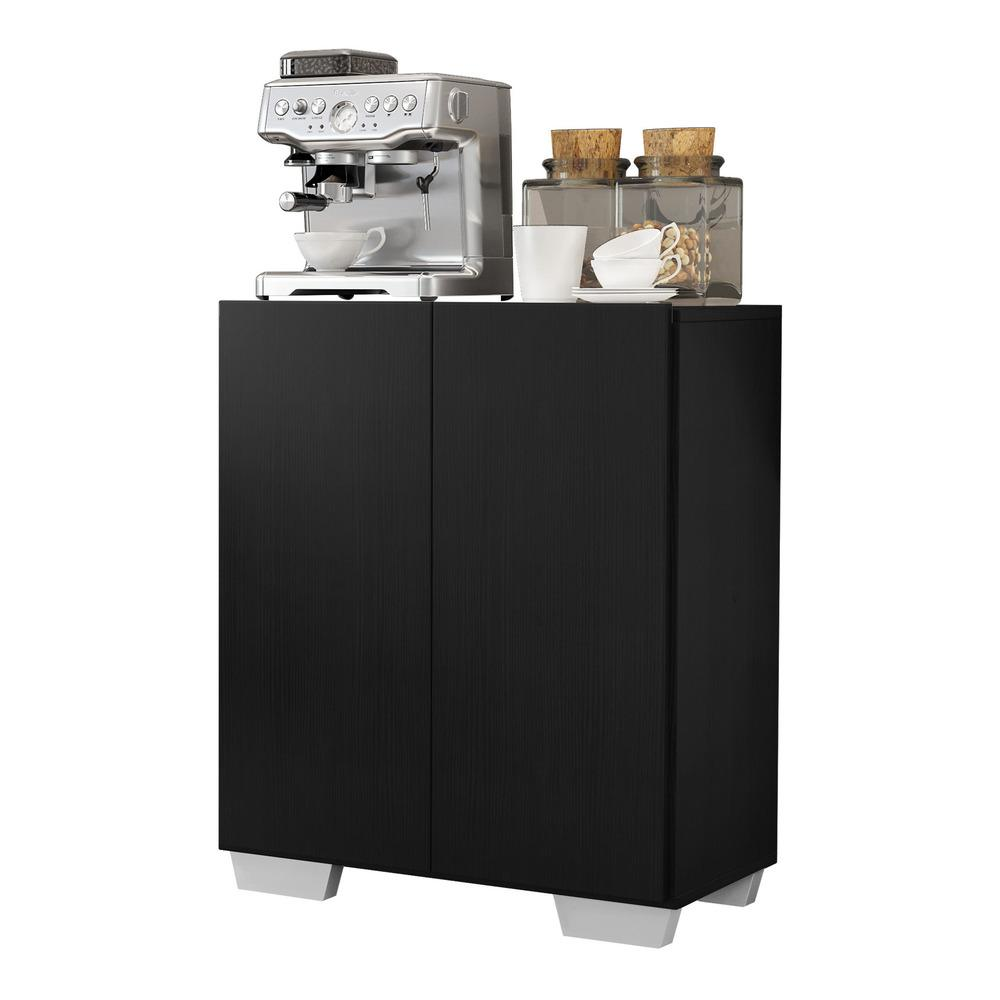 Aparador Buffet 2 Portas com Pés Quadrados Veneza Multimóveis V3610 Preto/Branco Aparador Buffet 2 Portas com Pés Quadrados Veneza Multimóveis V3610 Preto/Branco